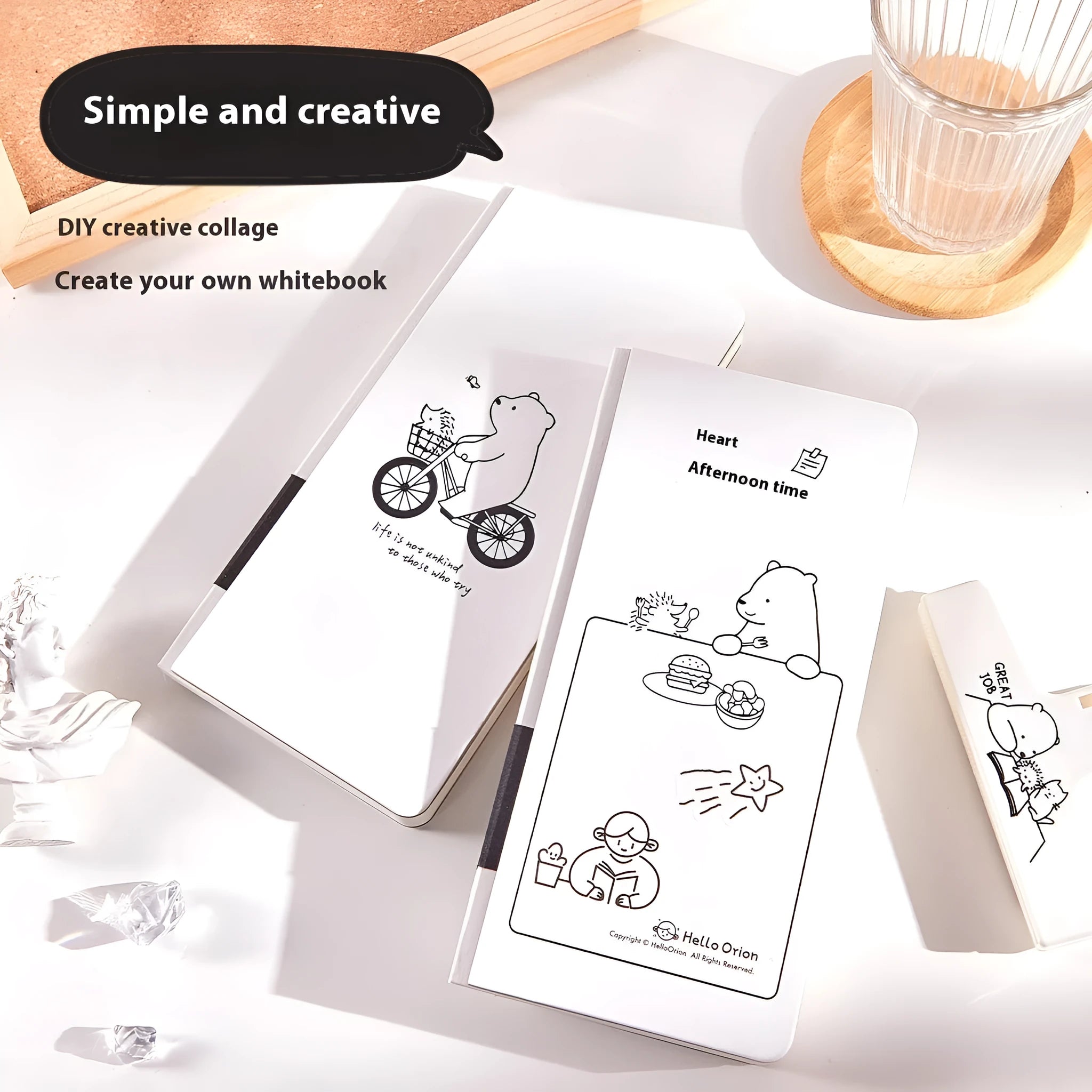 Children's paper notebook with plaid design and stickers in multiple colour options