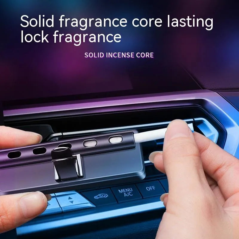 Black car air vent aromatherapy LED light with fragrance stick compartment