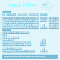 Water colour kitten custom design PBT key cap set for mechanical keyboards, 138 or 158 keys