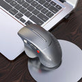 T32 wireless vertical ergonomic mouse with aluminium side roller in black matte texture