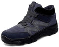 Men's casual leather and synthetic shoes in black, shown in a larger size.