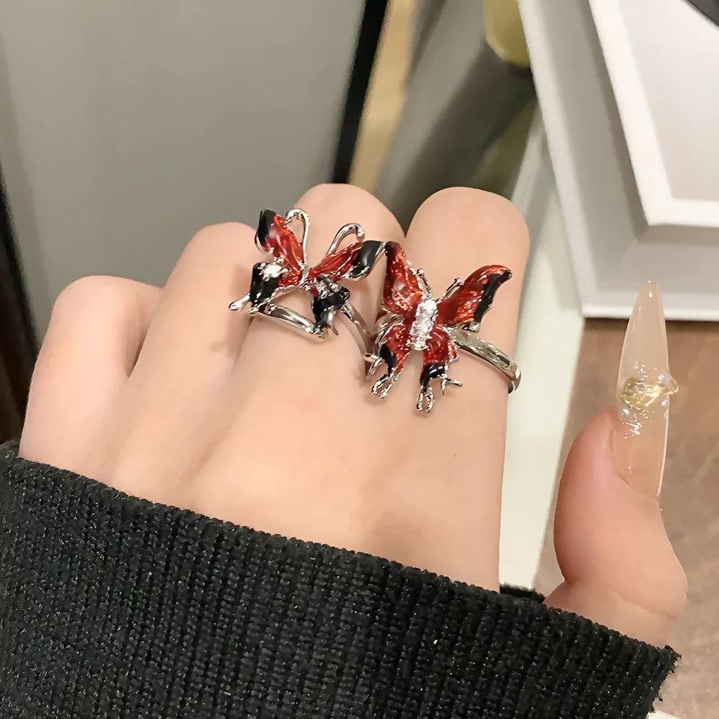 Copper women's ring with a Chinese butterfly design in one of 33 colour variations.