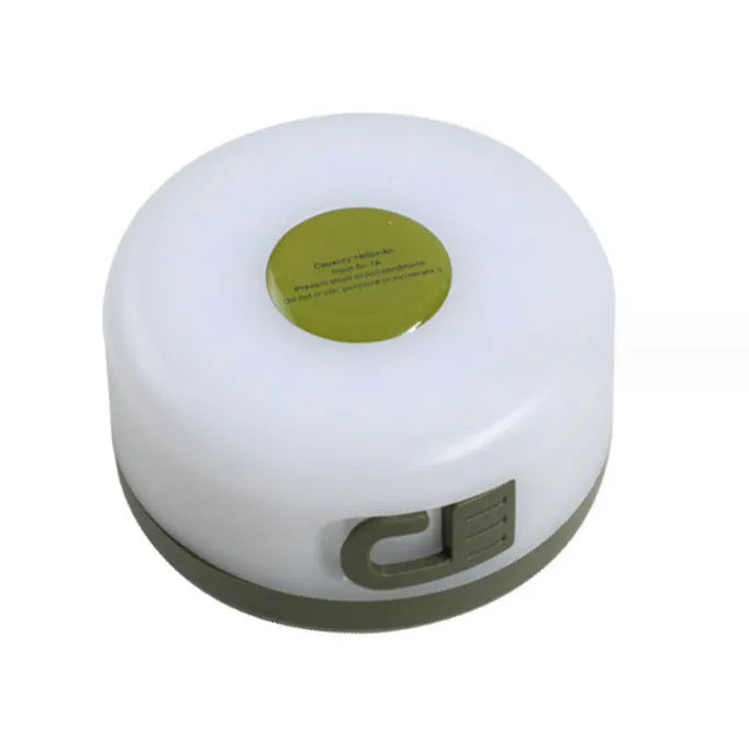 Long strand of 30 rechargeable LED bead lights for outdoor tents, showing warm white and colourful lighting options.