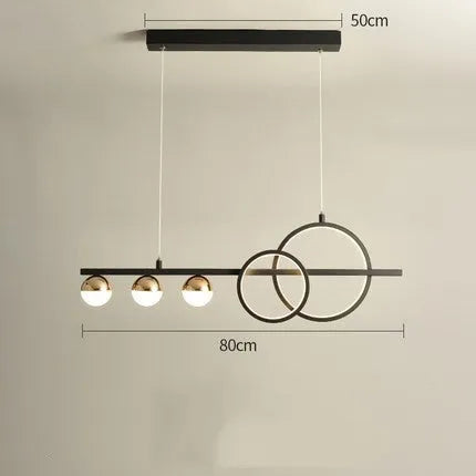 Modern rectangular Nordic style ceiling light in black or gold, featuring remote control dimming.
