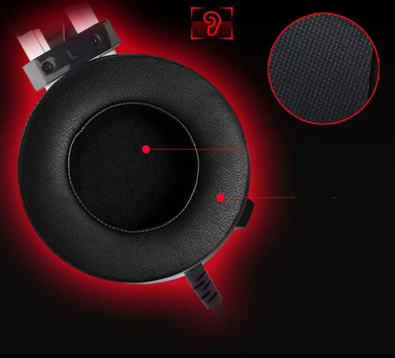 Black wired over-ear computer gaming headset with a 3.5mm jack and long cable.