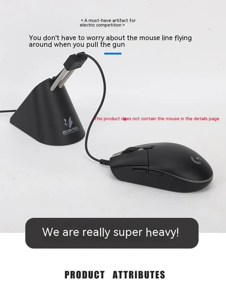 Black and white ABS plastic mouse cable holder for desk mounting.