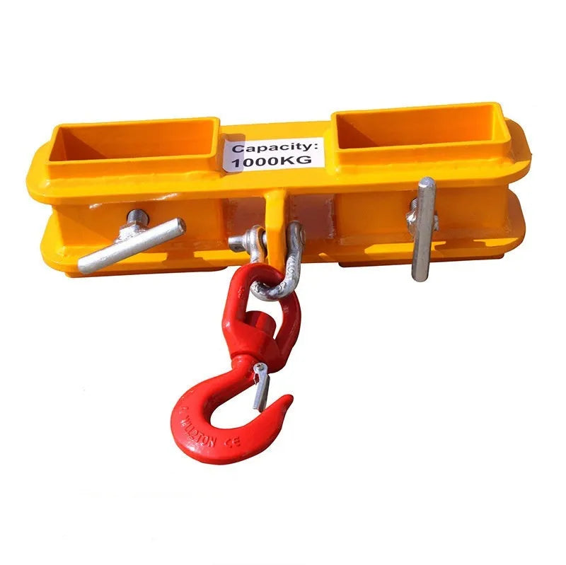 MK forklift lifting hook with rotatable drum and safety lock, iron construction for 25 tonne capacity.