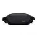 Black men's messenger bag with Oxford cloth construction for one-shoulder riding
