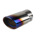 Universal stainless steel car exhaust tail pipe in straight and curved styles with baked blue finish