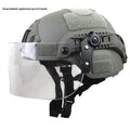 Transparent anti-riot tactical helmet with explosion-proof mask in black, green, sand or grey colours