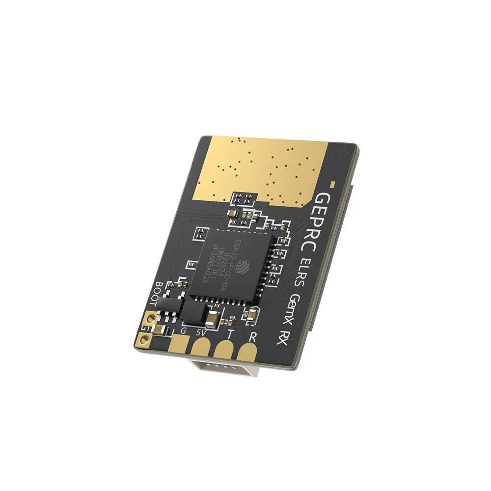 ELRS dual-frequency FPV receiver kit with T-shaped antennas and metal construction for drones