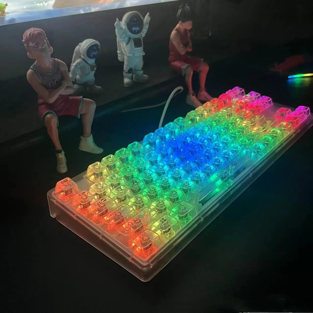 132 transparent plastic key caps for mechanical keyboard replacement