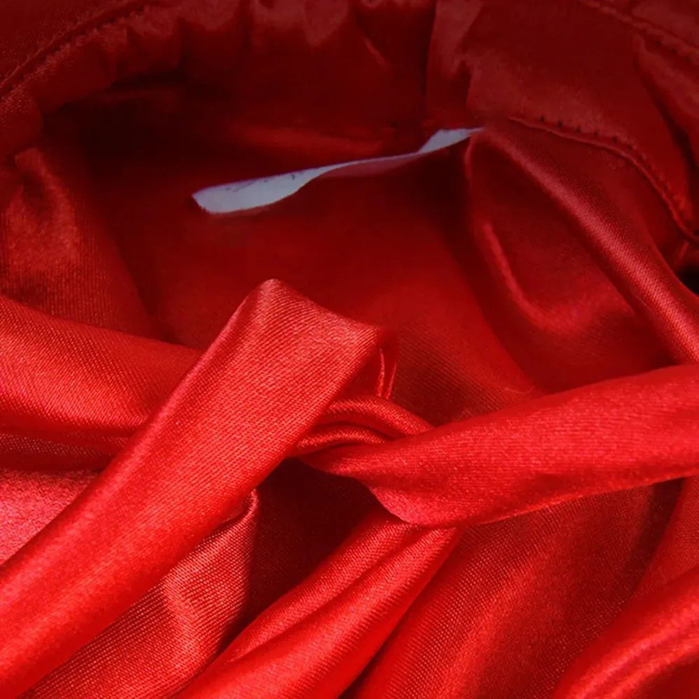 Vampire cloak Halloween costume for a small dog or cat showing sizes S, M, L with back length measurements.
