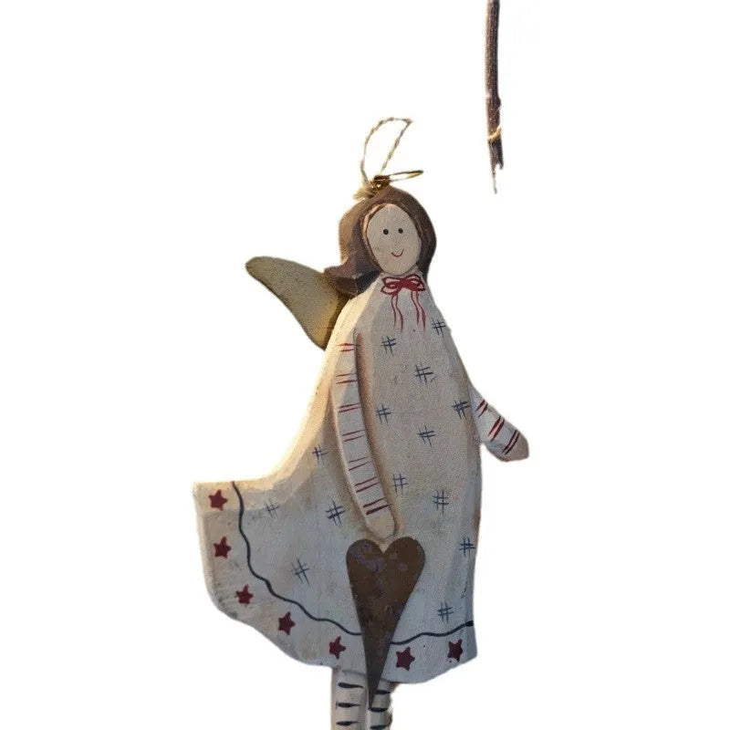 Hand-painted wooden door plate pendant with American country style decoration showing letter customisation option