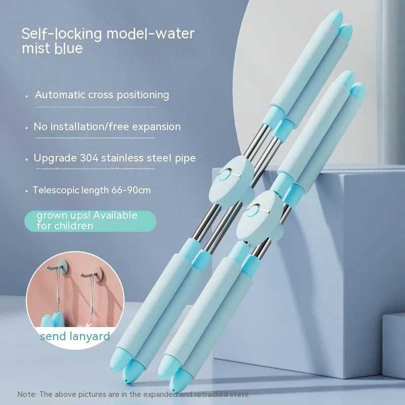 Children's adjustable open back stick for posture correction in blue and pink colour options