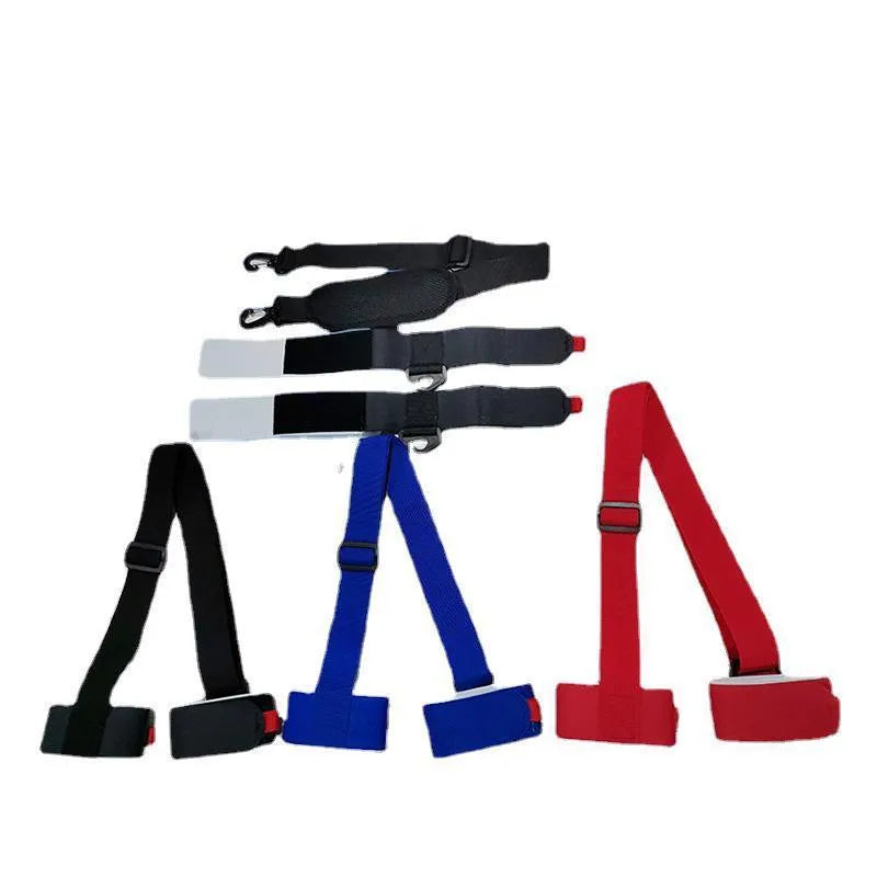 Adjustable skiing bandage strap with hook and loop fastening in four colour options