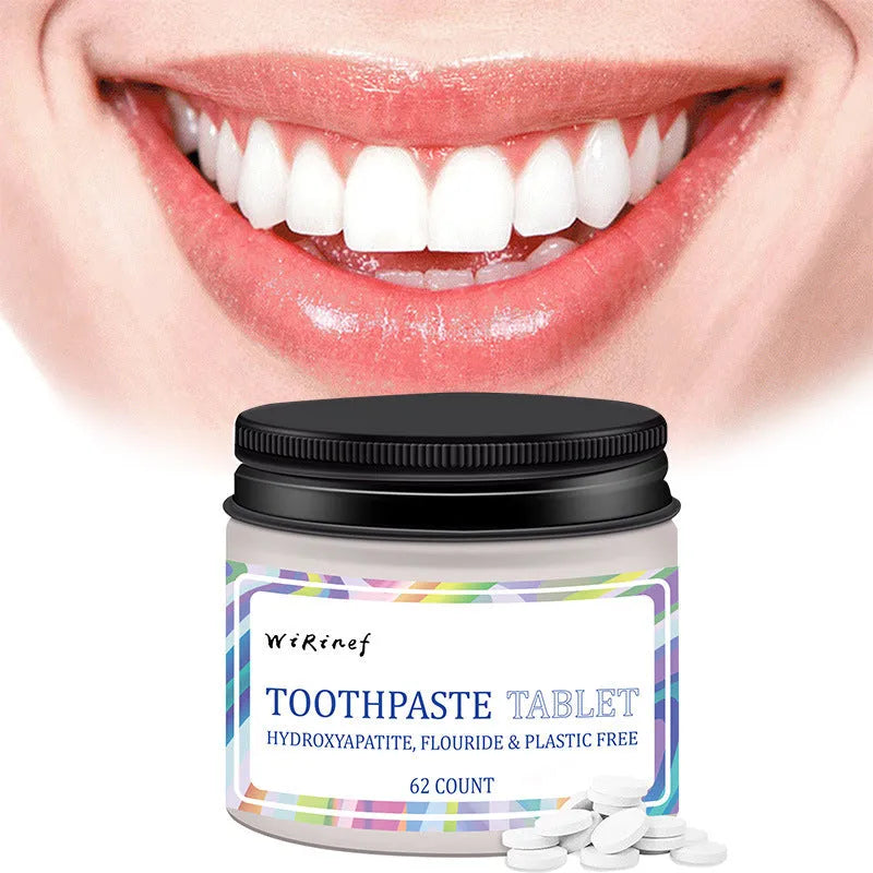 62 portable toothpaste tablets in TP19 colour for travel and outdoor oral hygiene