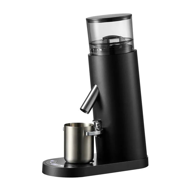 Portable electric coffee grinder machine with stainless steel construction and 0.5L capacity in beige retro design