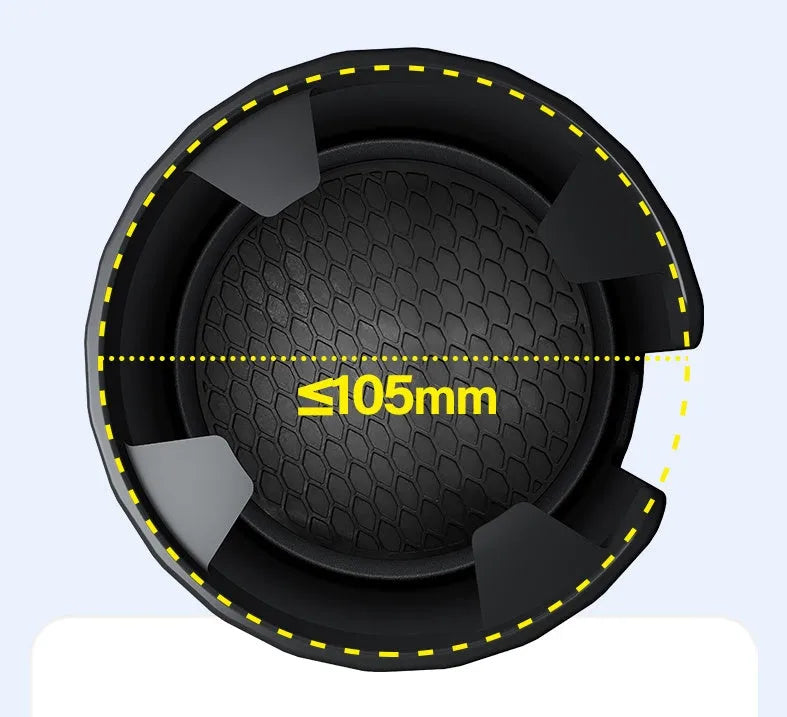 Matte black ABS car cup holder expander for oversized bottles with twist adjustment mechanism