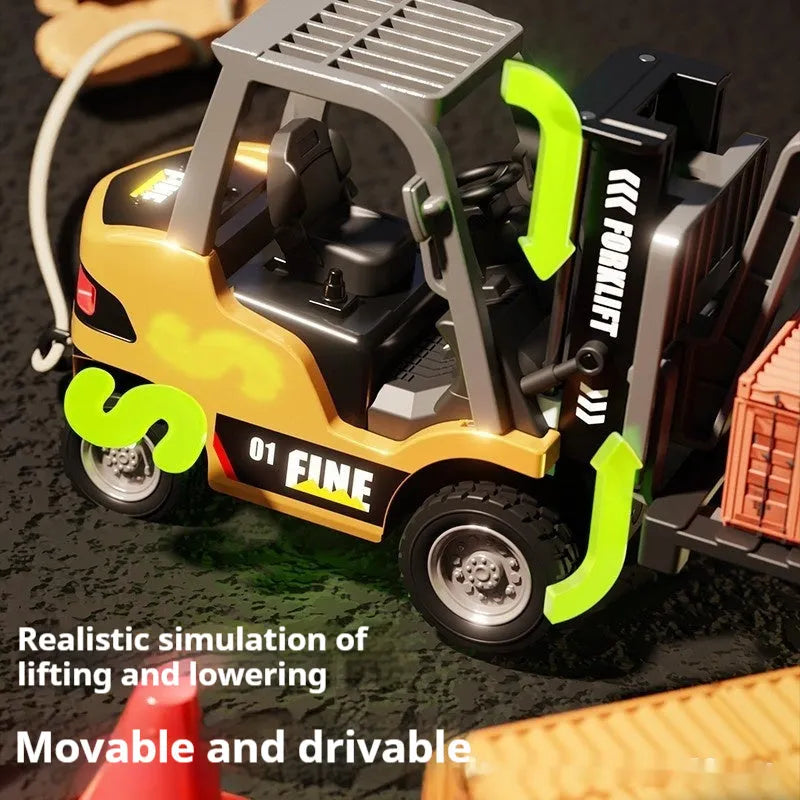 Remote control mini forklift desktop alloy engineering model in small scale