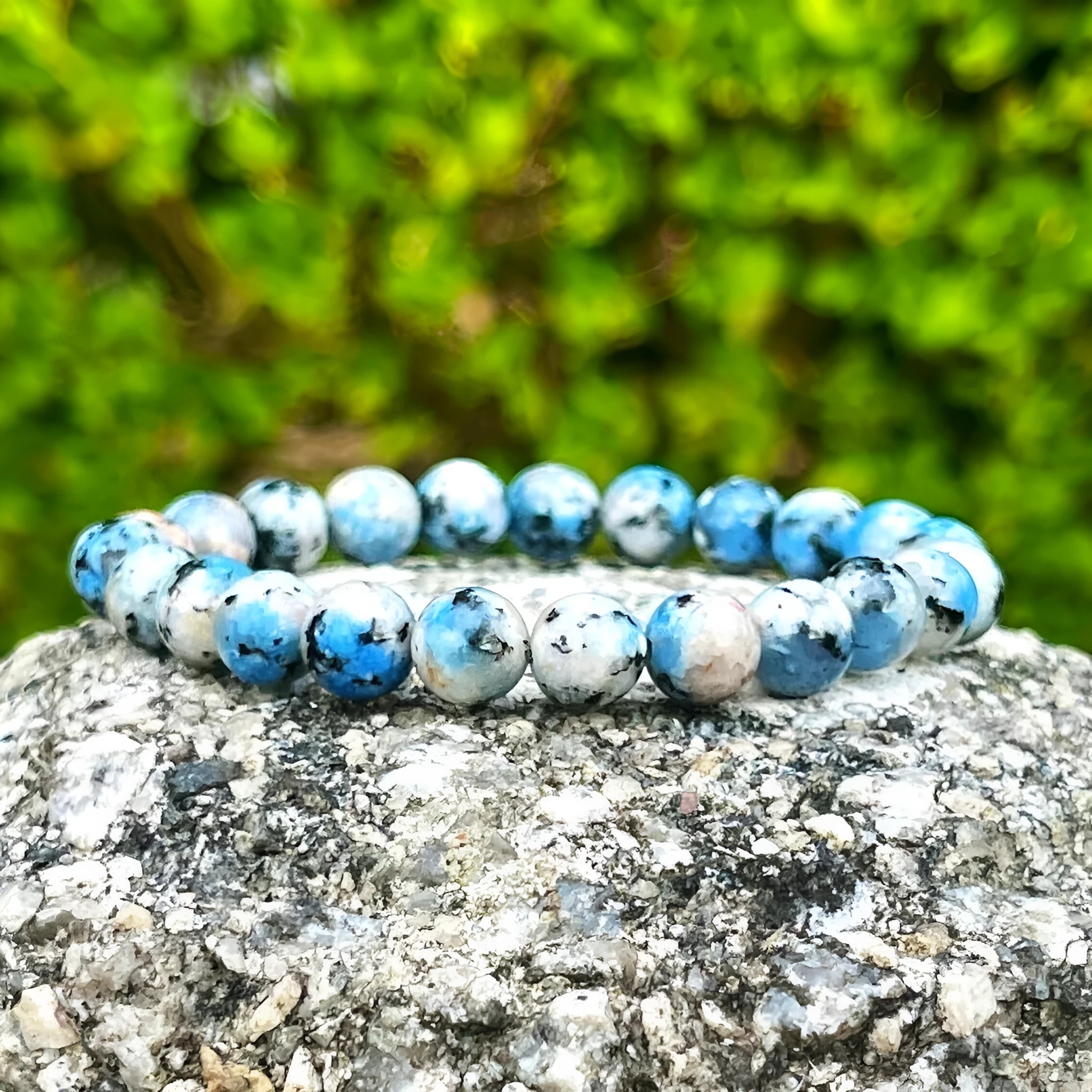 Handmade K2 Azurite geometric beaded bracelet with new Chinese style ethnic design