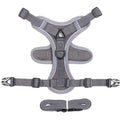 Adjustable mesh cat harness with reflective strips in blue, coffee and grey colours