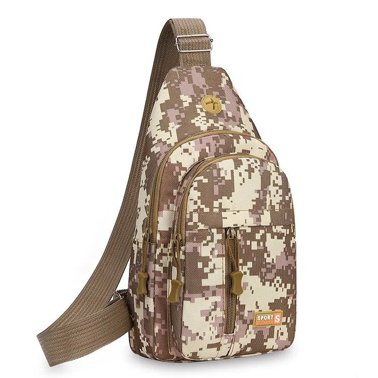 Canvas crossbody bag for men, lightweight waterproof with stitching detail, available in multiple colours