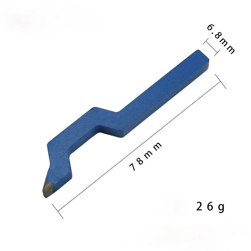 Curved character gold-coloured steel stamping tool for jewellery marking on rings and bracelets