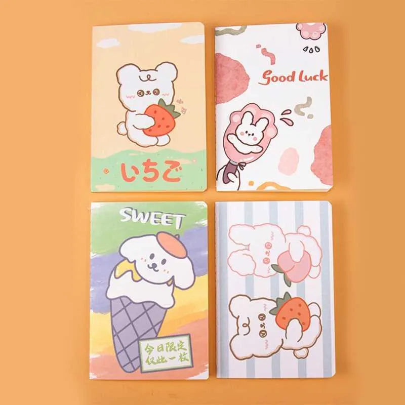 Cartoon A5 notebook with 30 sheets featuring cute bear design, measuring 148 x 210 mm