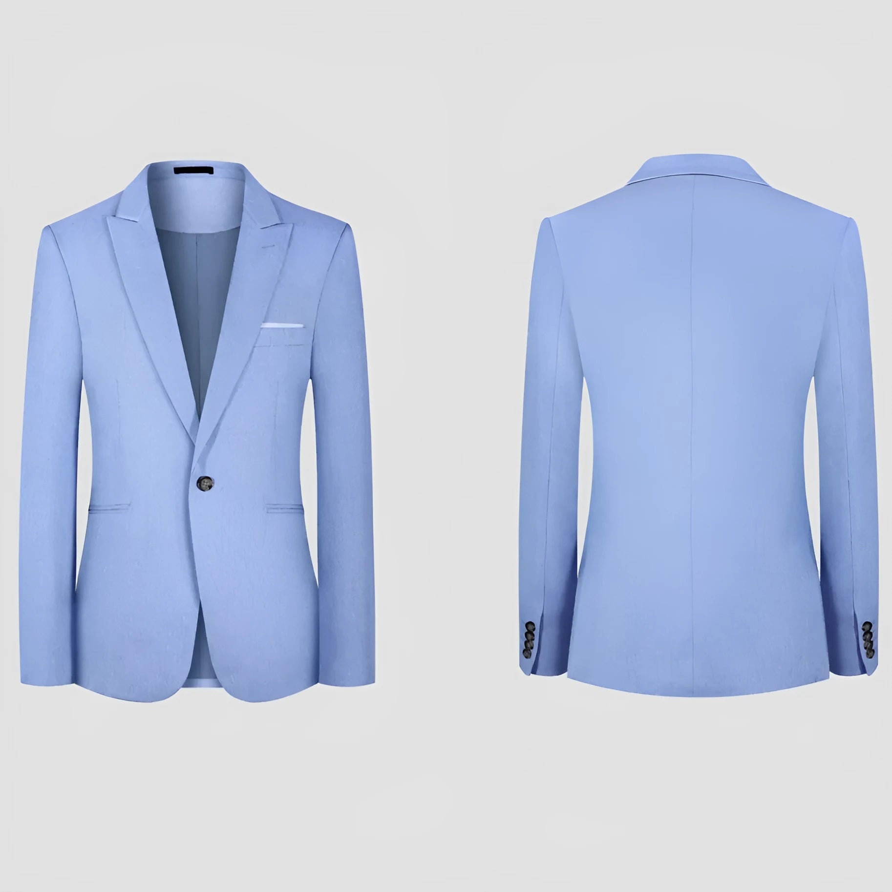 Men's light blue western-style suit jacket for spring and summer casual wear