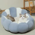 Greyish white rabbit fur pet shell nest kennel bed in three sizes for cats and dogs