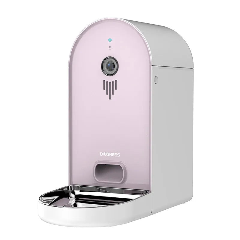 Automatic pet feeder with smartphone app control in multiple colour options