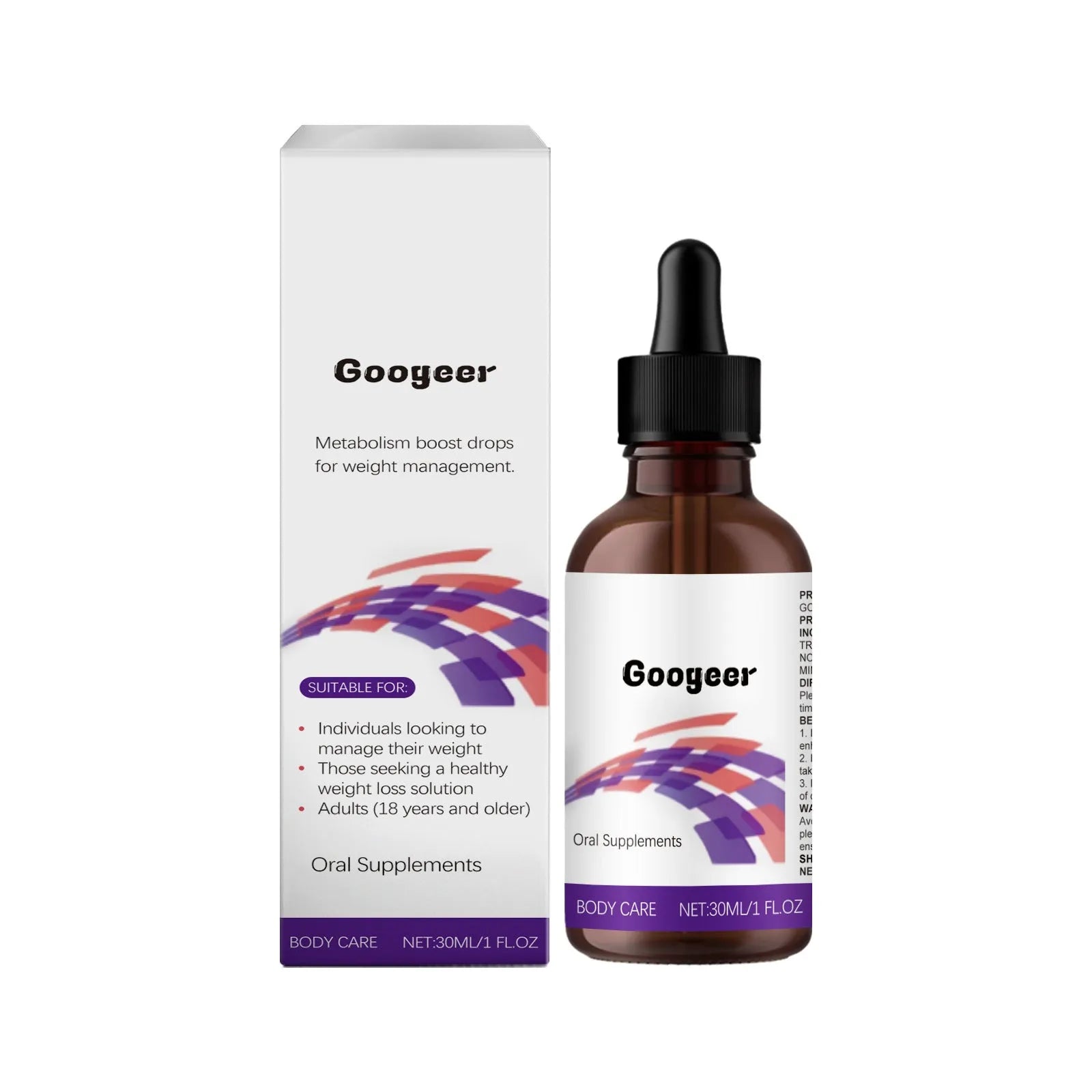 Googeer 30ml oral supplement liquid bottle for body treatment