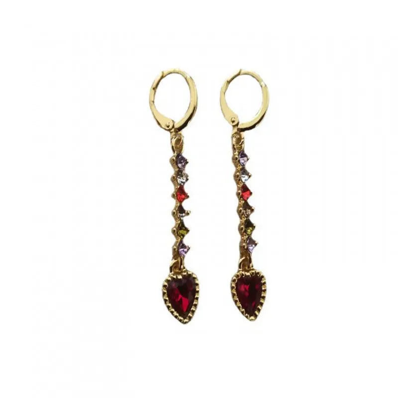 Women's heart-shaped alloy earrings with electroplated gold or silver finish
