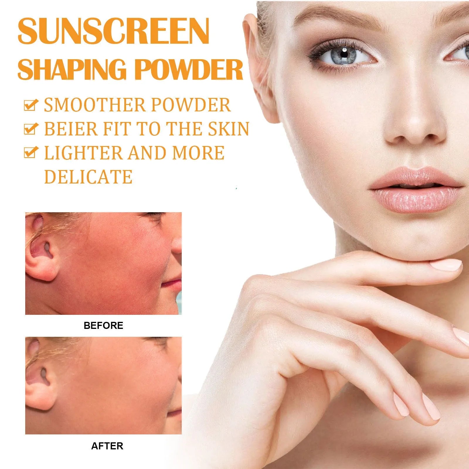 8g container of translucent loose setting powder with silica for oil control.