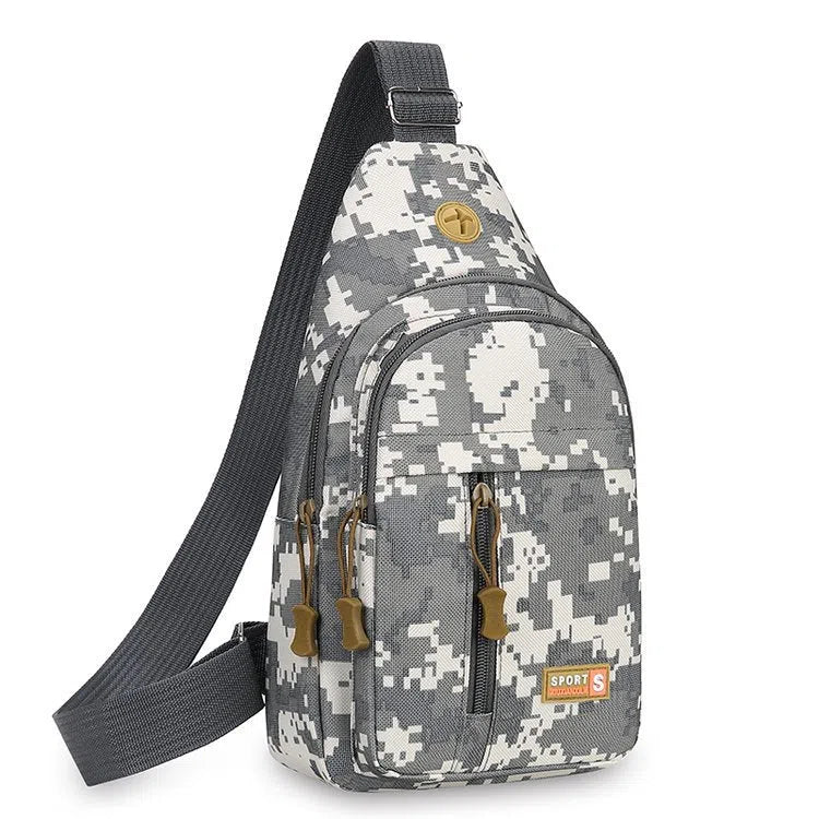 Canvas crossbody bag for men, lightweight waterproof with stitching detail, available in multiple colours