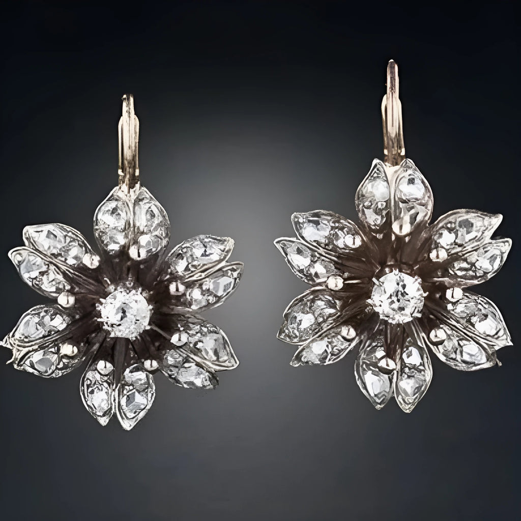 Women's retro fashion earrings in silver electroplated alloy with creative design