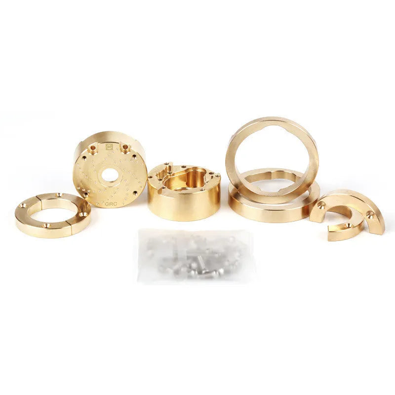 Brass gearbox cover accessory for metal toy axle door side assembly