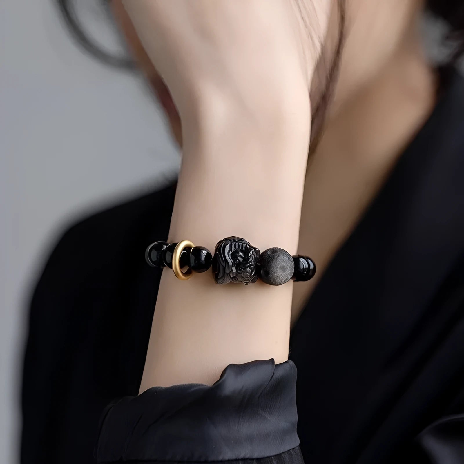 S519 colour resin fashion bracelet for men and women on a wrist.