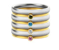 December birthstone engraved ring with geometric design in titanium steel