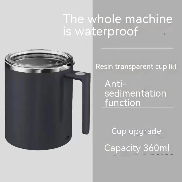 Portable automatic stirring coffee cup in white, pink, black or macaron milky white with magnetic stirrer