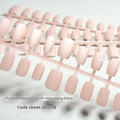 Frosted velvet Cat's Eye artificial nail set with Aurora shine on a short ladder PVC nail.
