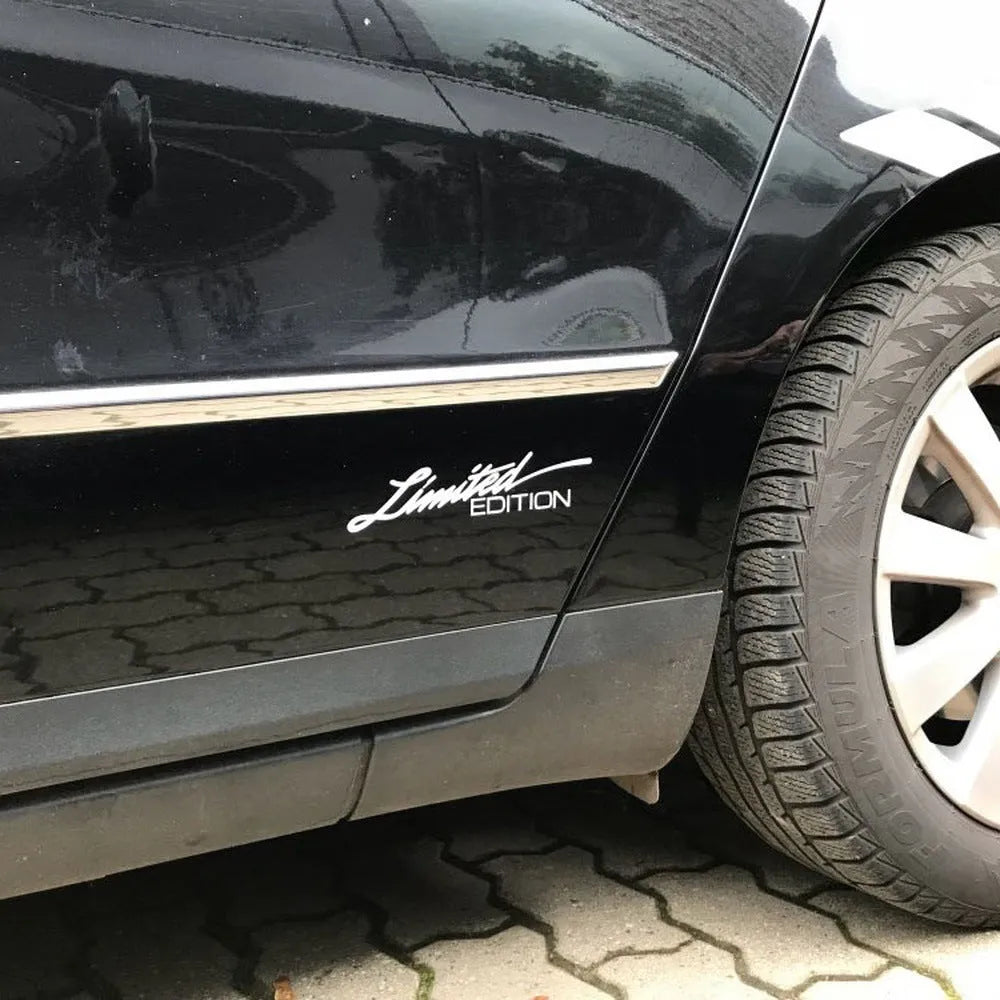 Reflective plastic bumper sticker measuring 16cm by 3.8cm for car windows