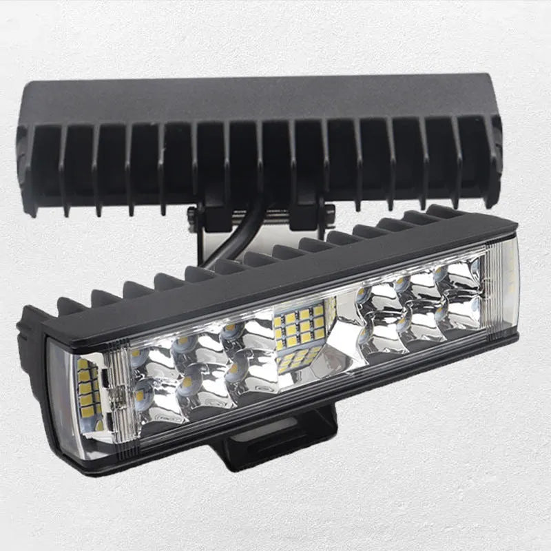 Black aluminium 7-inch 60W LED strip work light with straight line shape.