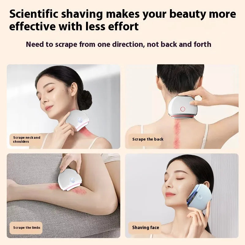 French pattern household IPL beauty device with electric scraping, photon light, and microcurrent functions