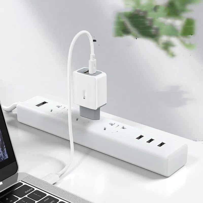 White phone charger set with European fast charging and fireproof ABS PC construction