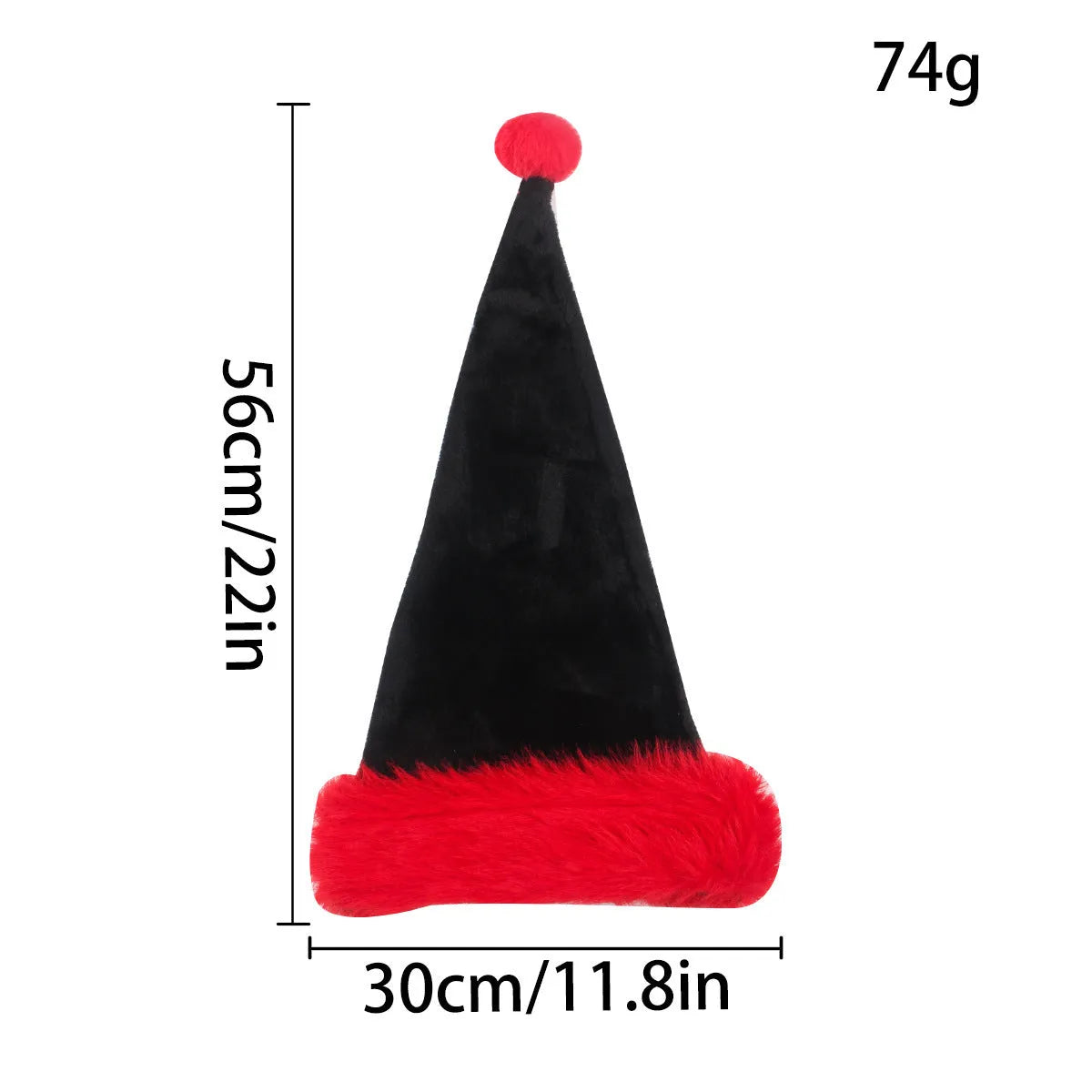 Thickened polyester Christmas hat in European classical style measuring 56x30cm