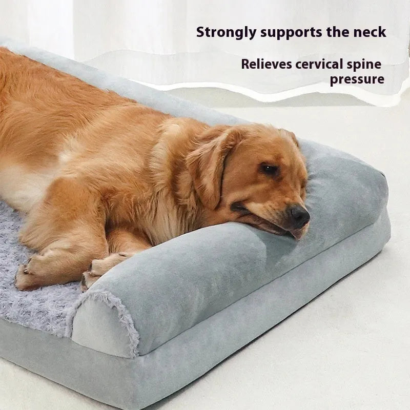Light grey foldable cloth kennel for a large dog, shown with dimensions.