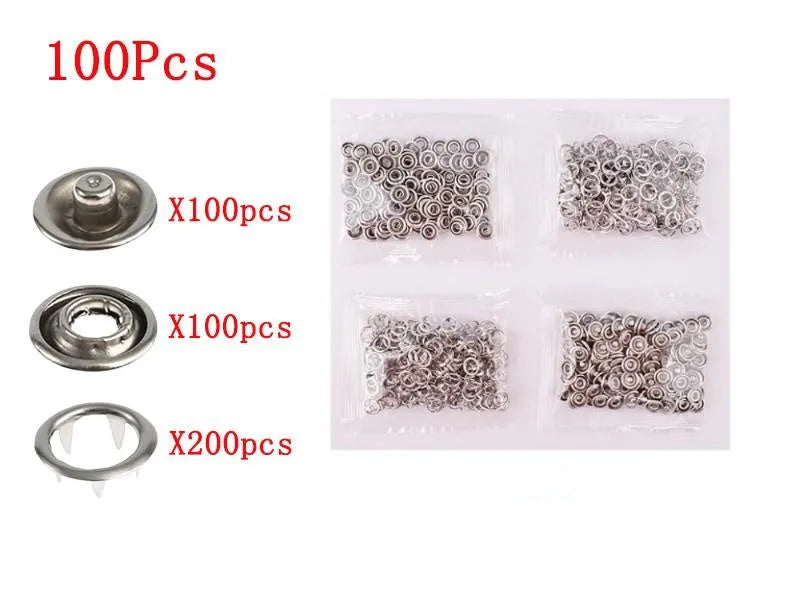 Stainless steel five claw suit buttons and button fixing pliers for no-sew clothing repair