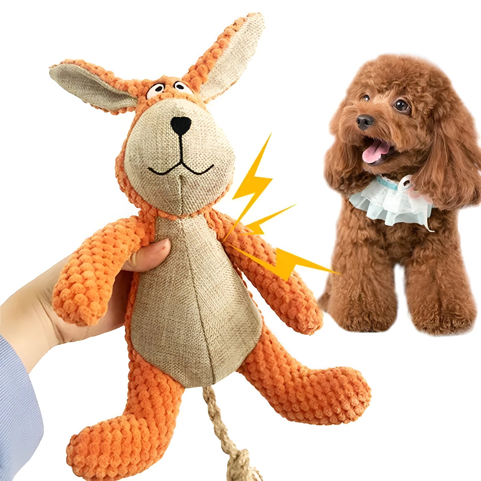 Plush dog chew toys in animal shapes with squeaker for teeth cleaning and interactive play